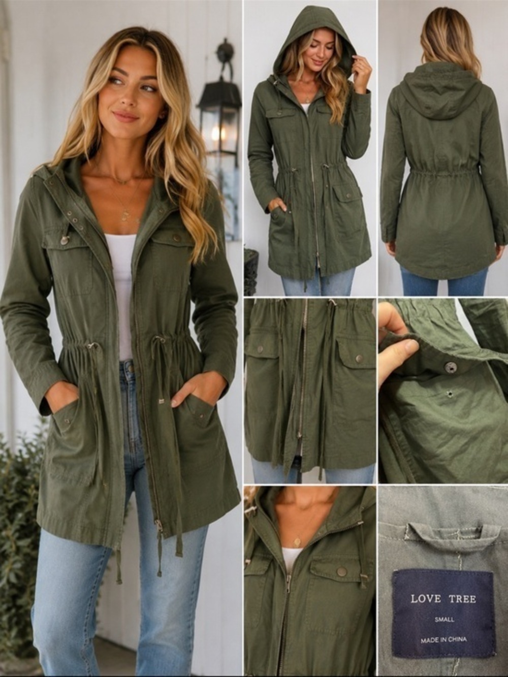 Army green cargo jacket